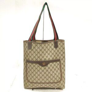 Vintage Gucci Tote Bag Sherry Line Brown PVC 1547301